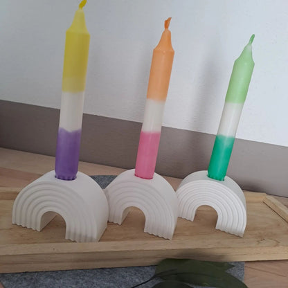 Kerzenständer Regenbogen mit Kerze