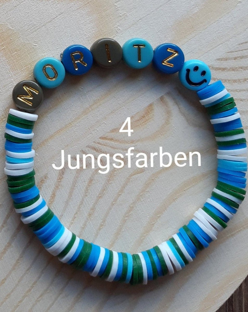 Armband mit Wunschname für Jungen - Katinkas Kreativwerkstatt