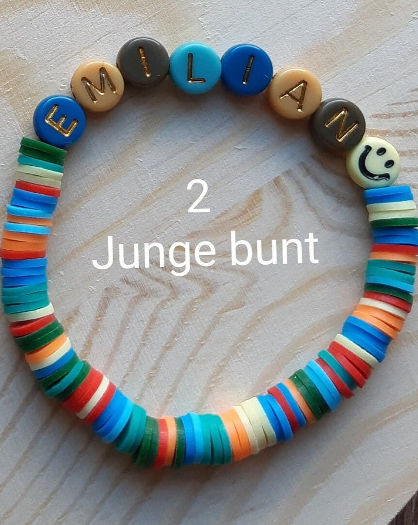 Armband mit Wunschname für Jungen - Katinkas Kreativwerkstatt