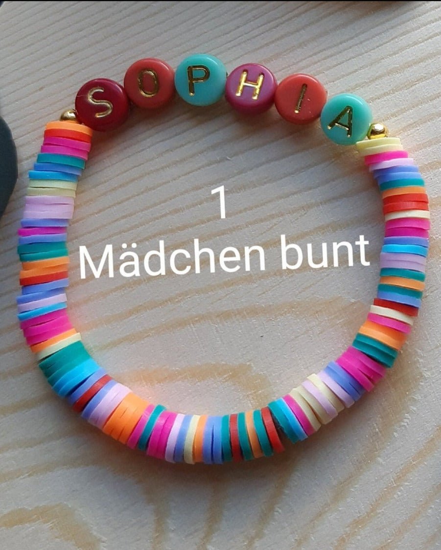 Armband mit Wunschname für Mädchen - Katinkas Kreativwerkstatt