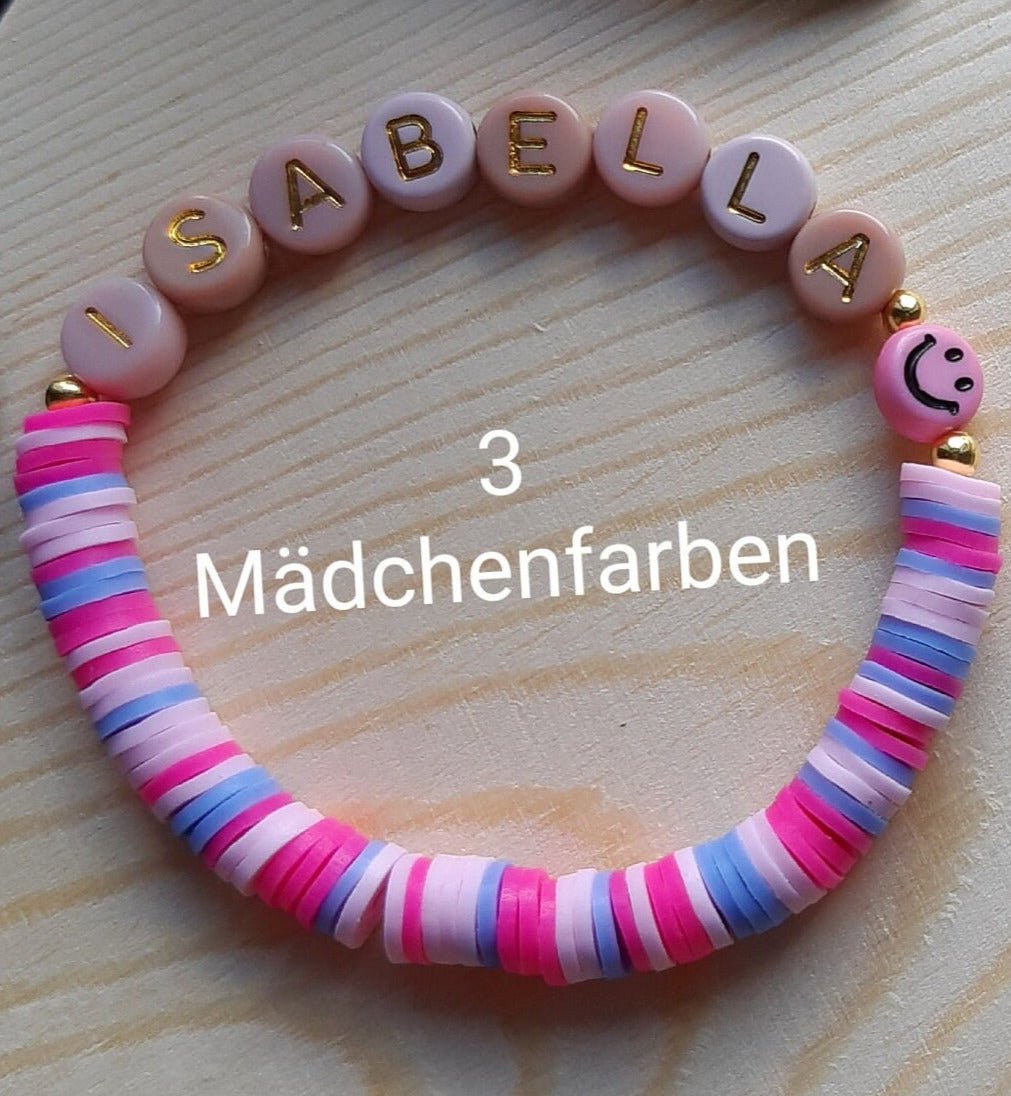 Armband mit Wunschname für Mädchen - Katinkas Kreativwerkstatt