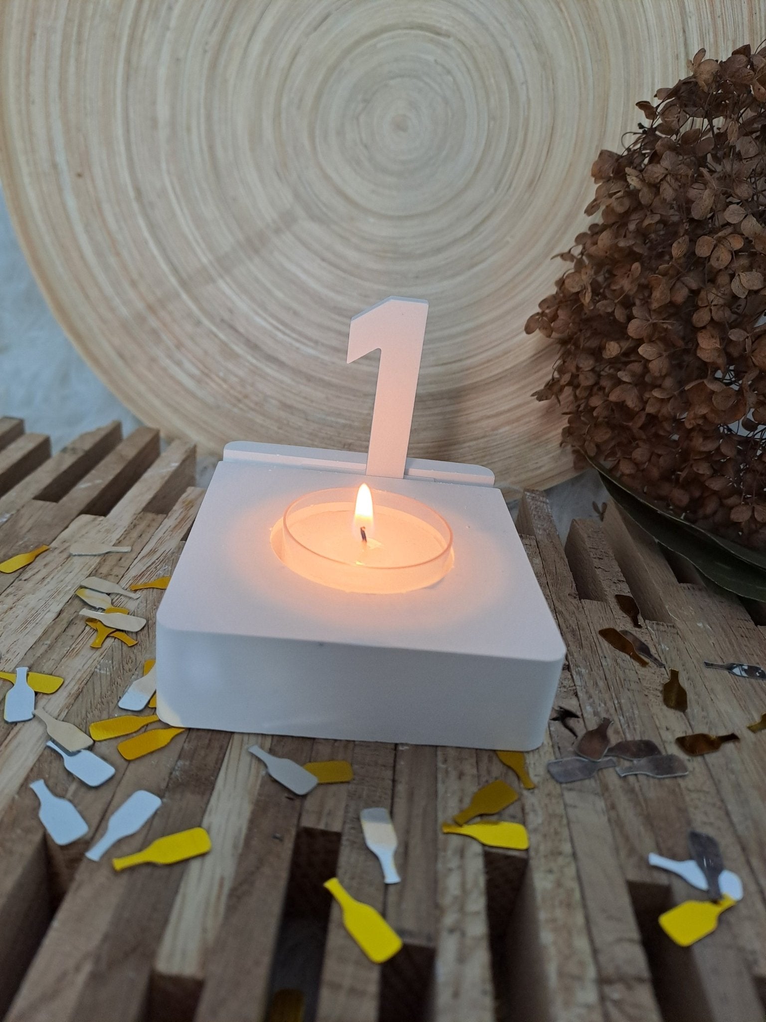 Kerzenhalter mit Einschieber Zahlen 0-10 | Geschenk zum Geburtstag