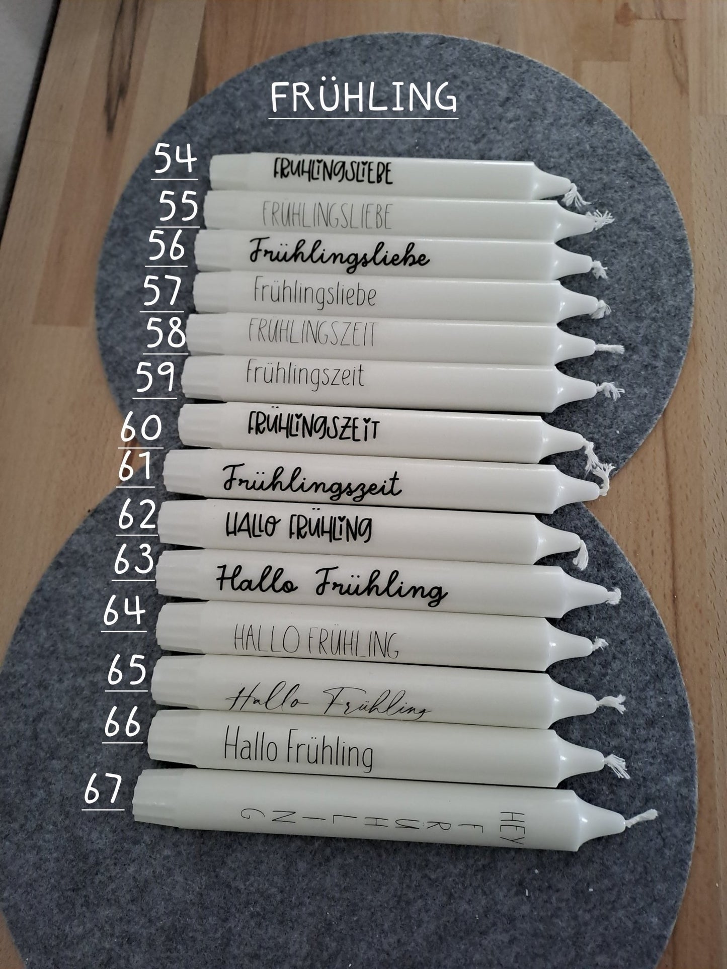 Kerzenhalterset mit Spruchkerzen - Katinkas Kreativwerkstatt