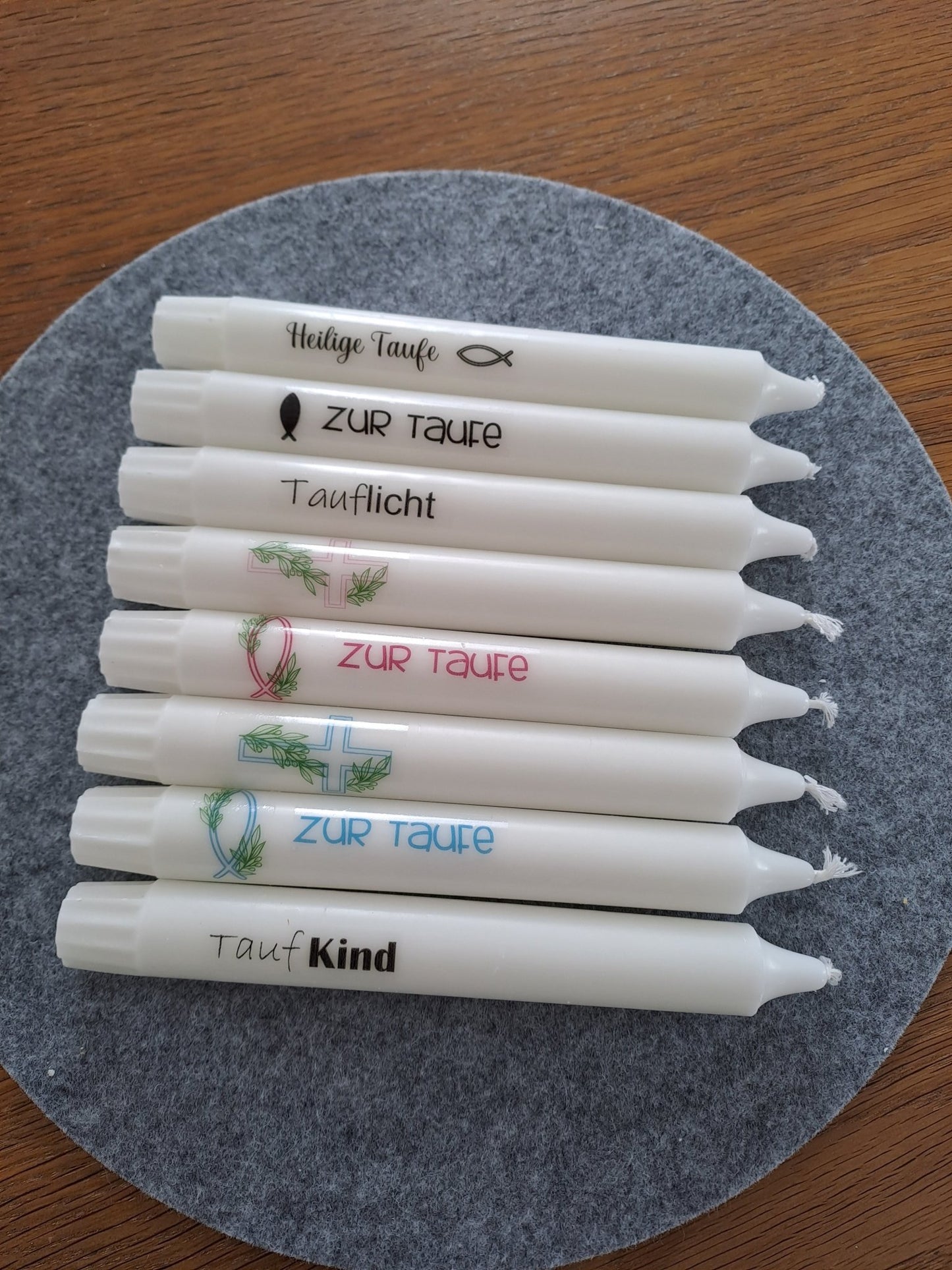 Kerzenhalterset mit Spruchkerzen - Katinkas Kreativwerkstatt