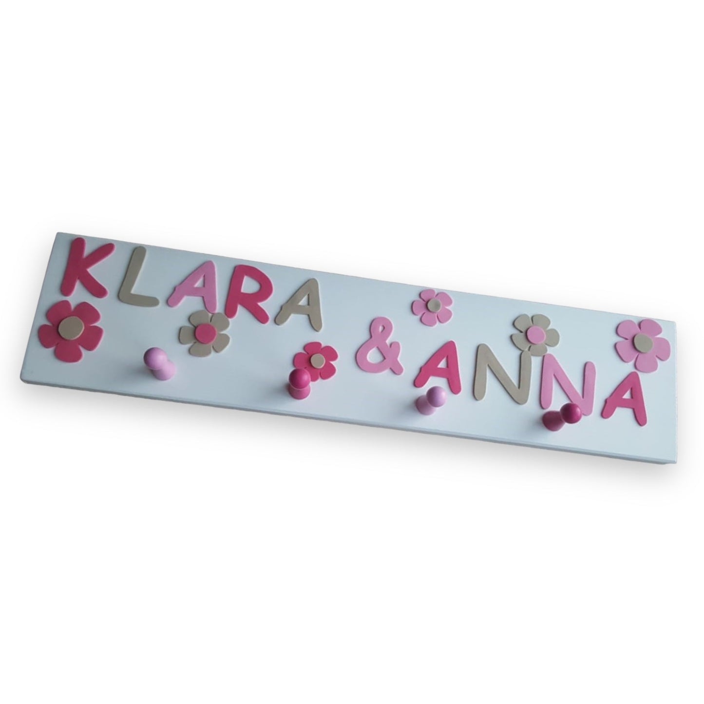 Kindergarderobe für Geschwister 60 cm personalisiert mit Wunschnamen