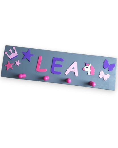 Kindergarderobe personalisiert mit Wunschnamen - Motiv "Lea"