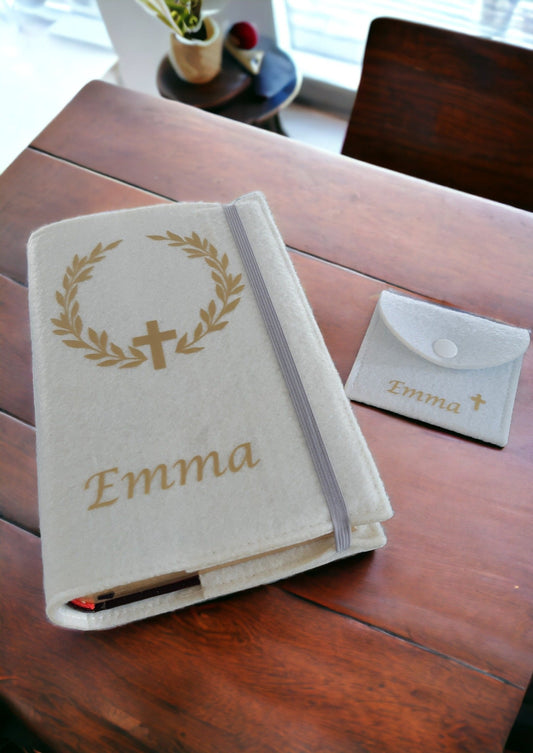 Set Gotteslobhülle mit Rosenkranztasche mit Wunschnamen - Katinkas Kreativwerkstatt