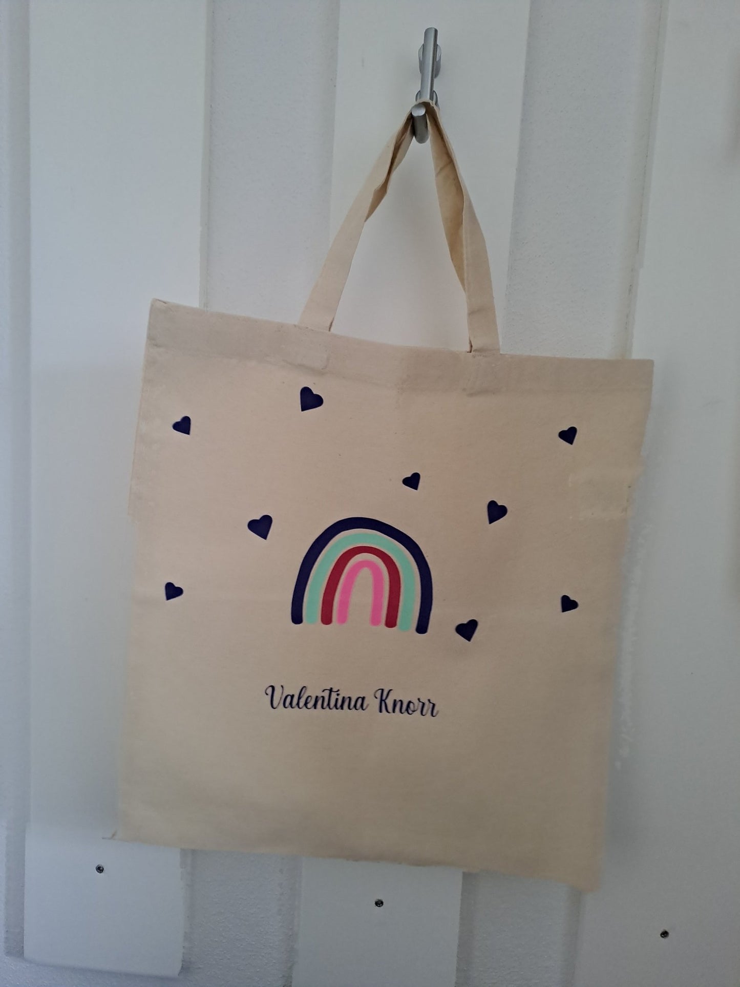 Set Kissen und Baumwolltasche für Kindergarten mit Wunschname - Katinkas Kreativwerkstatt