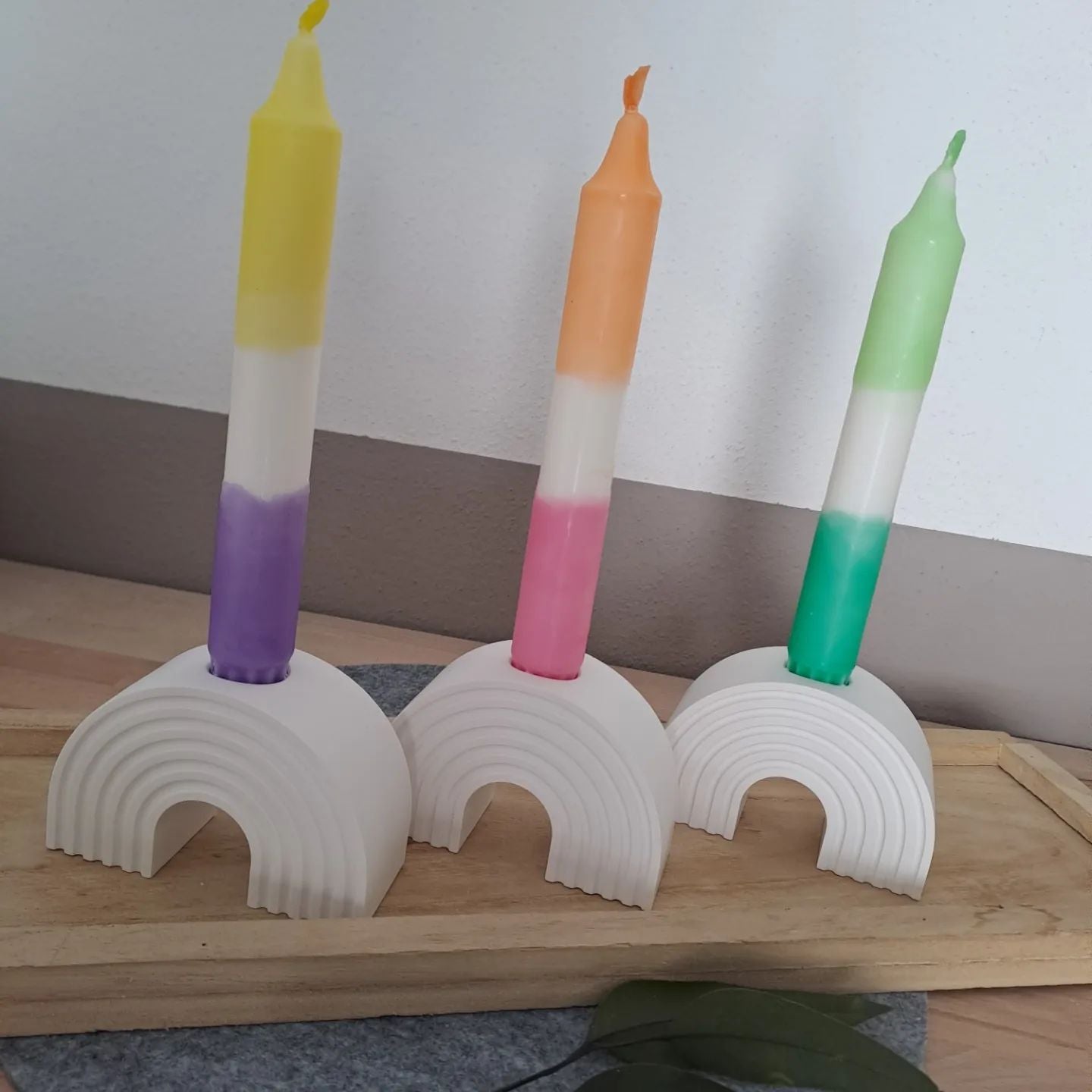 Candlestick rainbow with candle