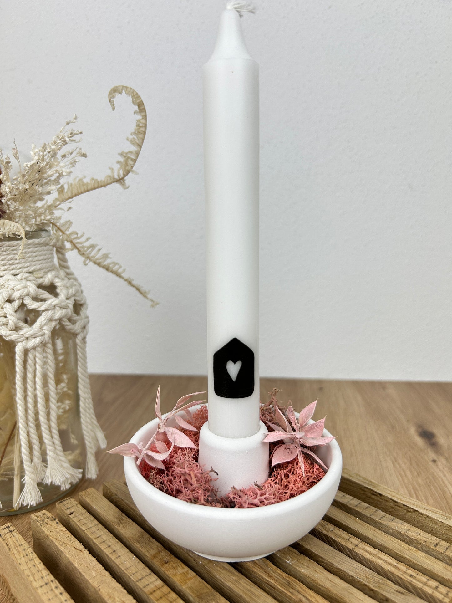 Bowl candle holder with candle