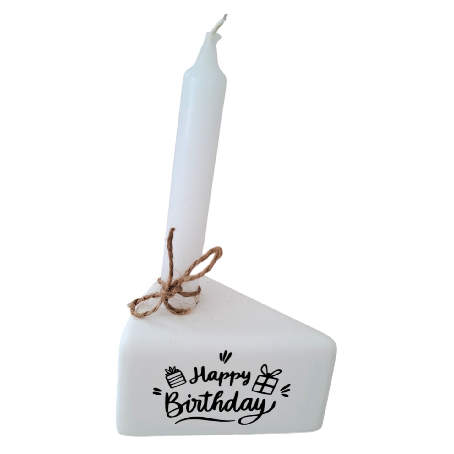 Pustekuchen - Tortenstück mit Kerze und Wunschtext I Geschenk zum Geburtstag - Katinkas Kreativwerkstatt