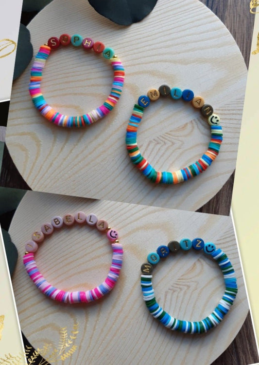 Armband mit Wunschname für Mädchen - Katinkas Kreativwerkstatt