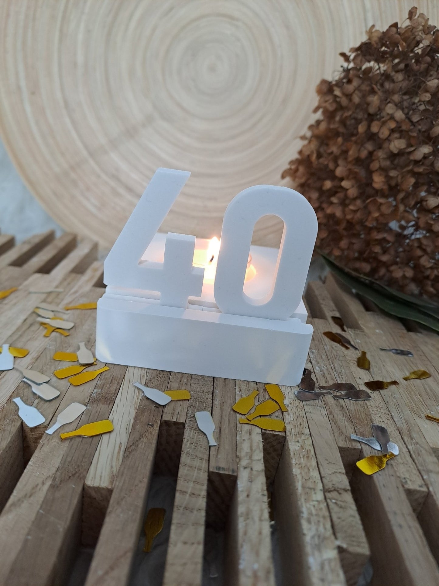 Kerzenhalter mit Einschieber Zahlen 0-10 | Geschenk zum Geburtstag