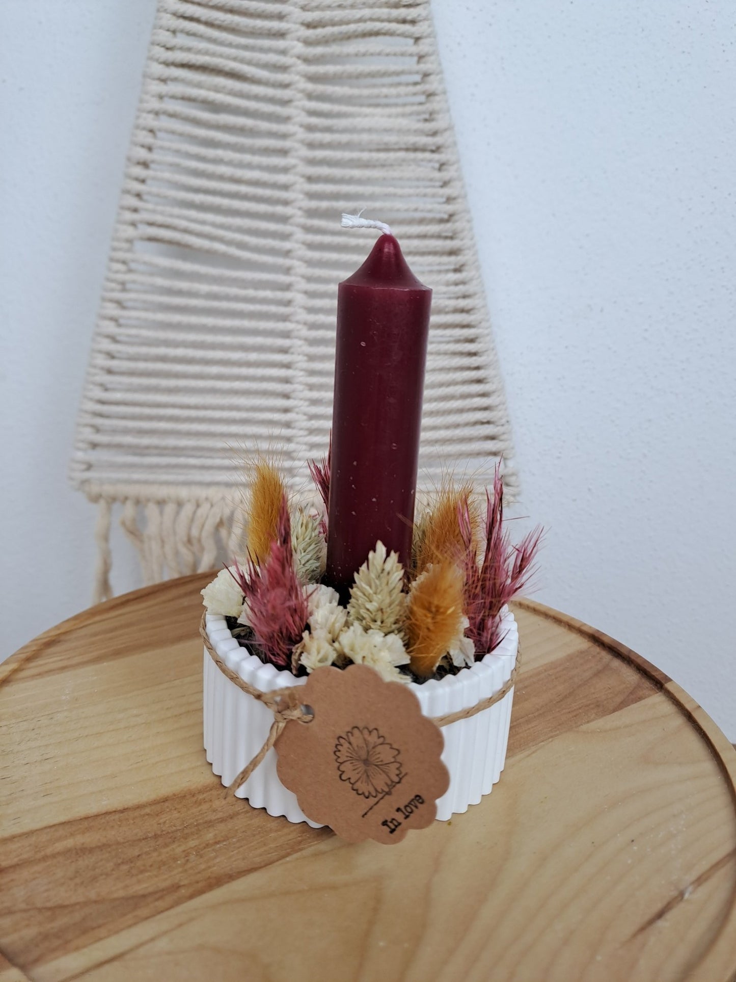 Kerzenschale mit Trockenblumen - Raysin