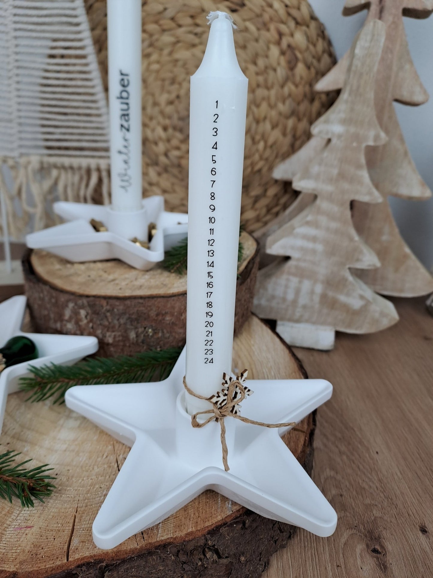 Kerzenständer Stern mit Stabkerze I Weihnachten
