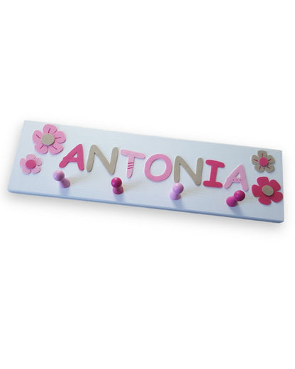 Kindergarderobe personalisiert mit Wunschnamen - Motiv "Antonia"