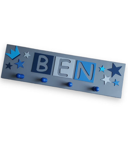 Kindergarderobe personalisiert mit Wunschnamen - Motiv "Ben"