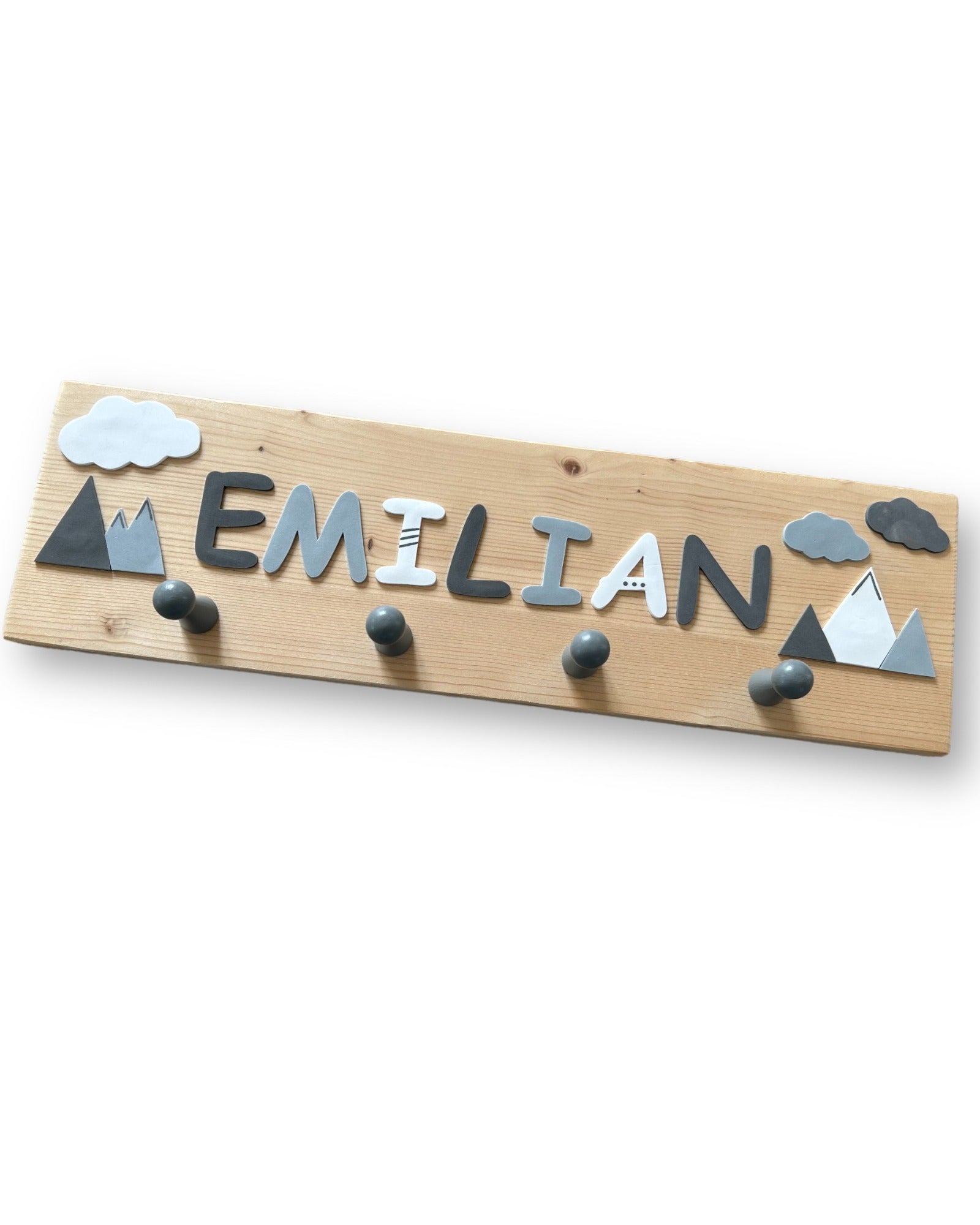 Kindergarderobe personalisiert mit Wunschnamen - Motiv "Emilian"
