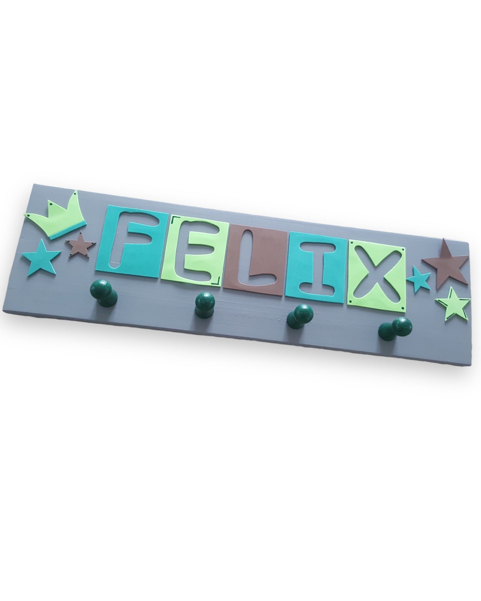 Kindergarderobe personalisiert mit Wunschnamen - Motiv "Felix"