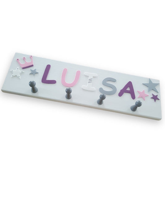 Kindergarderobe personalisiert mit Wunschnamen - Motiv "Luisa"