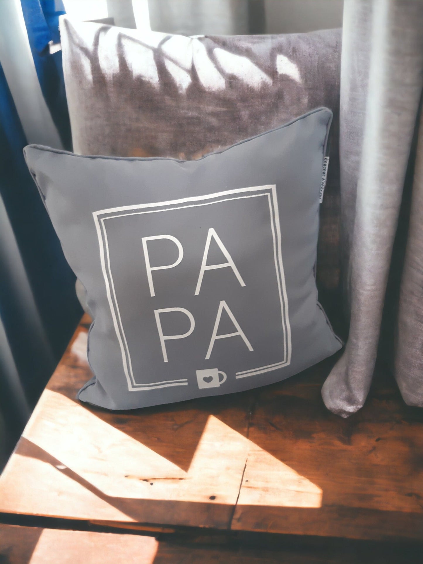 Kissen mit Aufdruck PAPA - Geschenk zum Vatertag - Katinkas Kreativwerkstatt