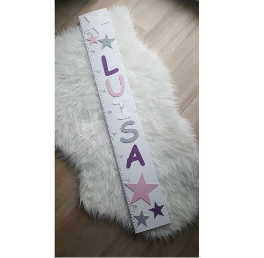 Messlatte für Kinder personalisiert mit Wunschnamen - Motiv "Luisa" - Katinkas Kreativwerkstatt