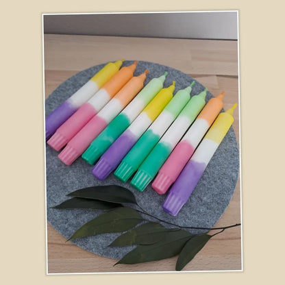 Regenbogen Kerzenhalter farbig mit Spruchkerze personalisiert / Farbkerze - Katinkas Kreativwerkstatt