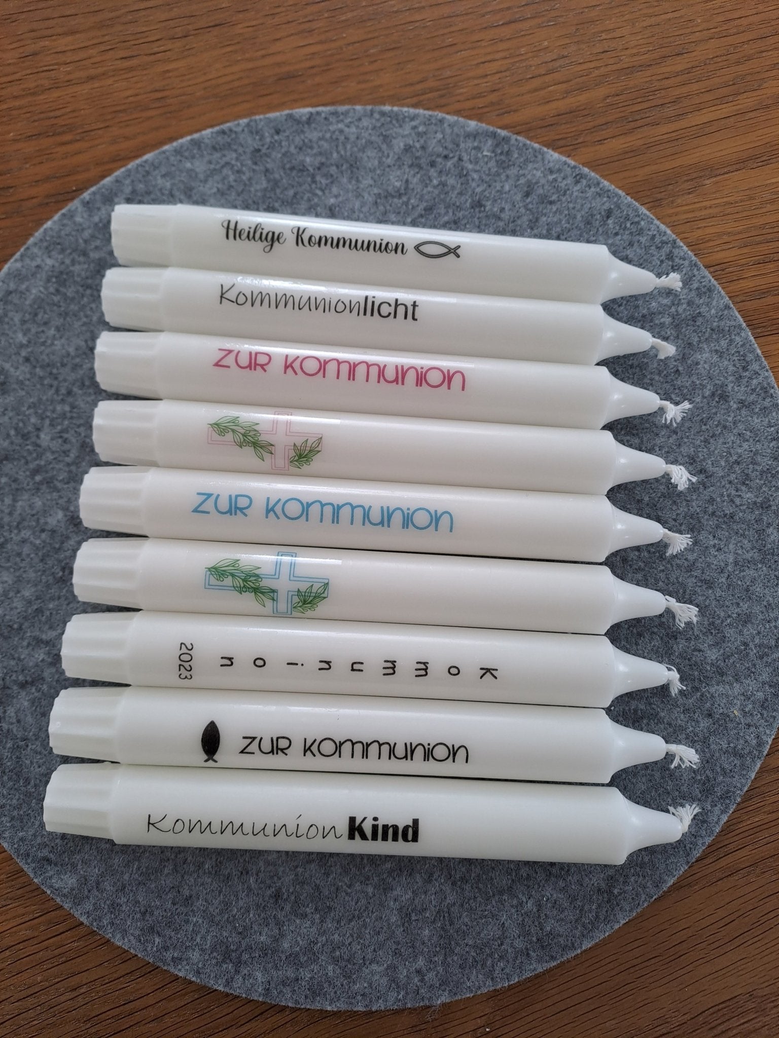 Regenbogen Kerzenhalter mit Spruchkerze personalisiert / Farbkerze - Katinkas Kreativwerkstatt