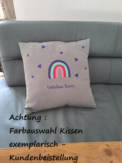 Set Kissen und Baumwolltasche für Kindergarten mit Wunschname - Katinkas Kreativwerkstatt