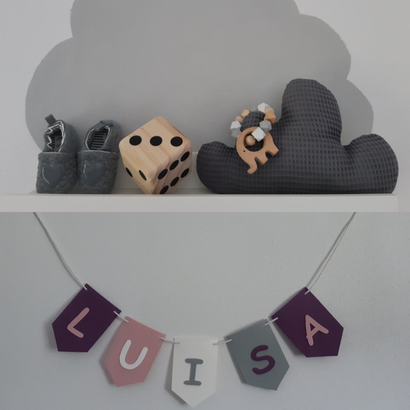 Wimpelkette mit Wunschnamen Motiv "Luisa" - Katinkas Kreativwerkstatt