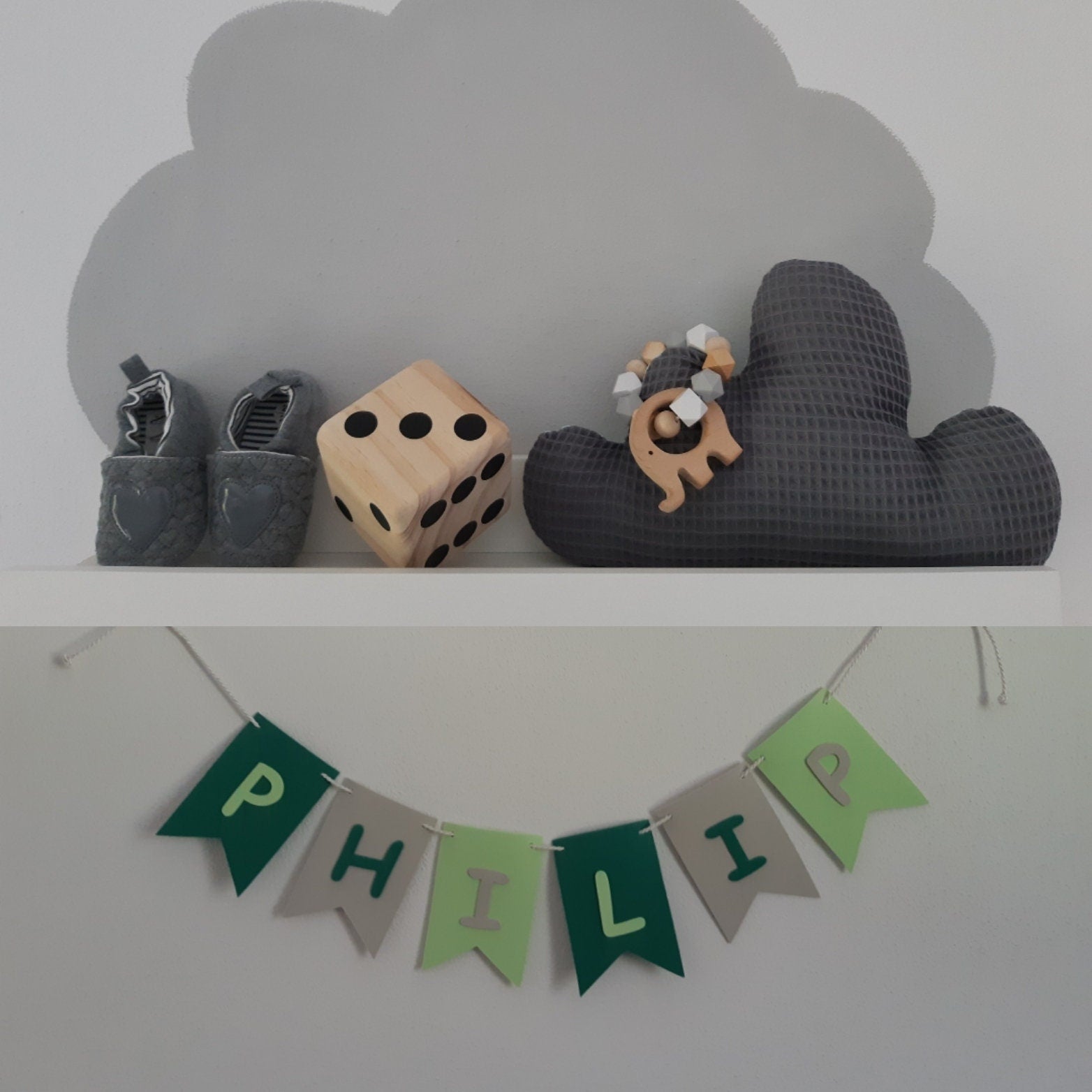 Wimpelkette mit Wunschnamen Motiv "Philip" - Katinkas Kreativwerkstatt